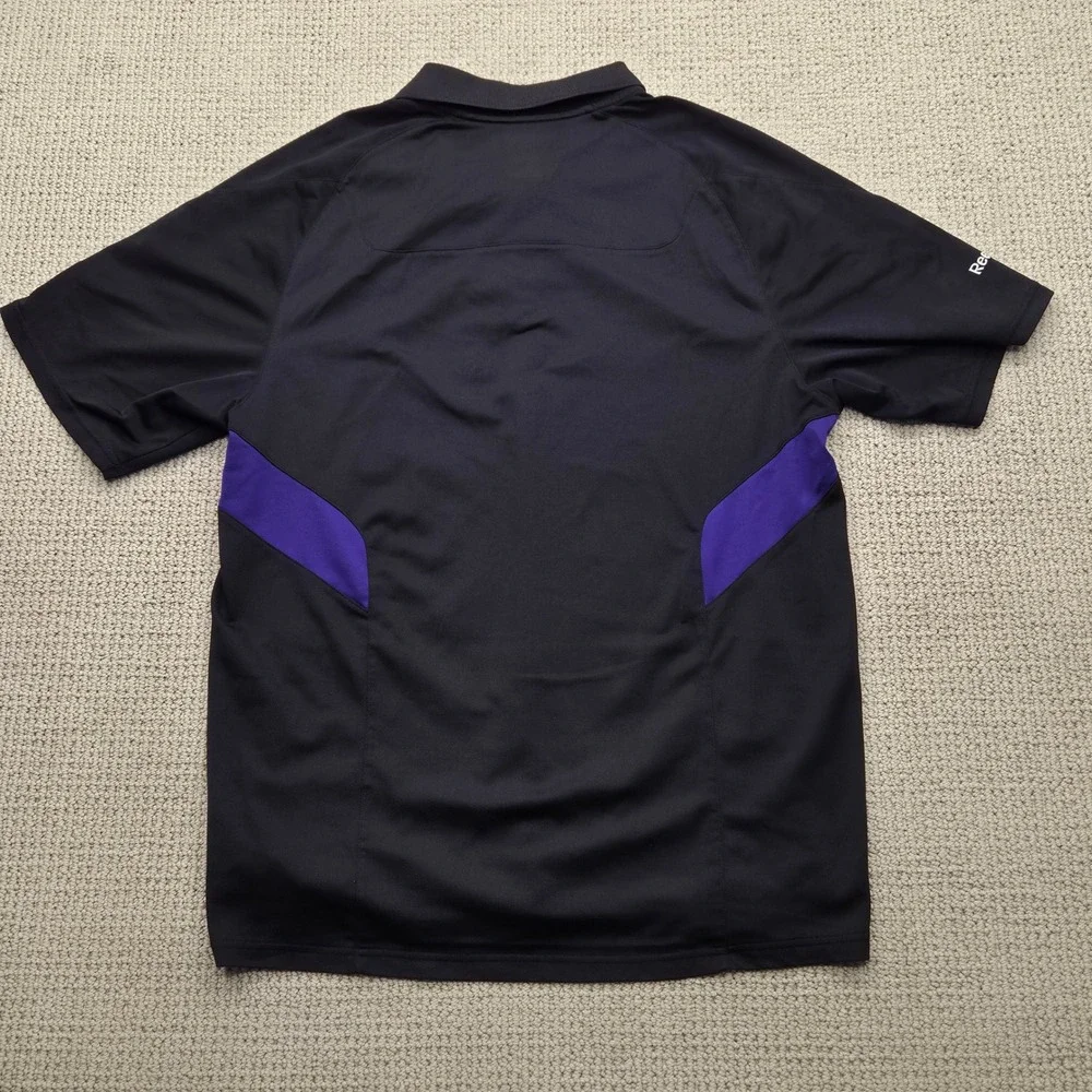 Reebok Play Dry‎ NFL Minnesota Vikings Polo Shirt NFL Football Black Mens Large